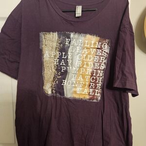 American Apparel Dark Purple Fall Graphic Tee
